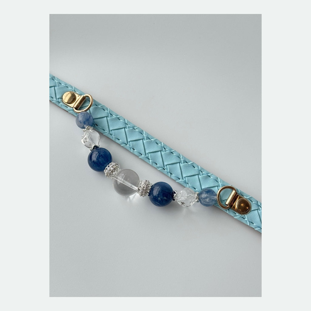 BARYON Azure Current Bond Collar leather hardware and stone detail