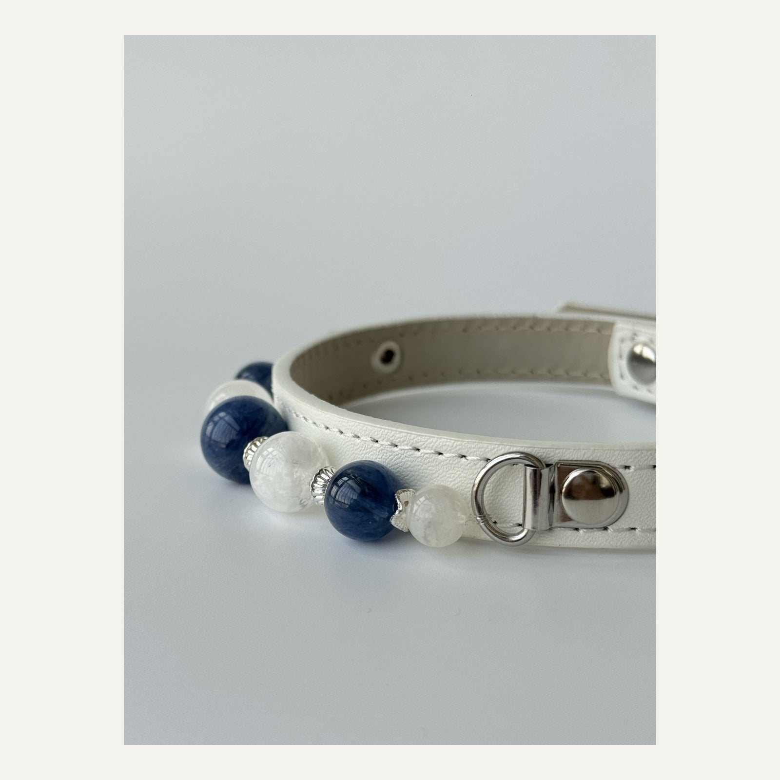 BARYON Ivory Tide Bond Collar blue white mineral stone sequence detail