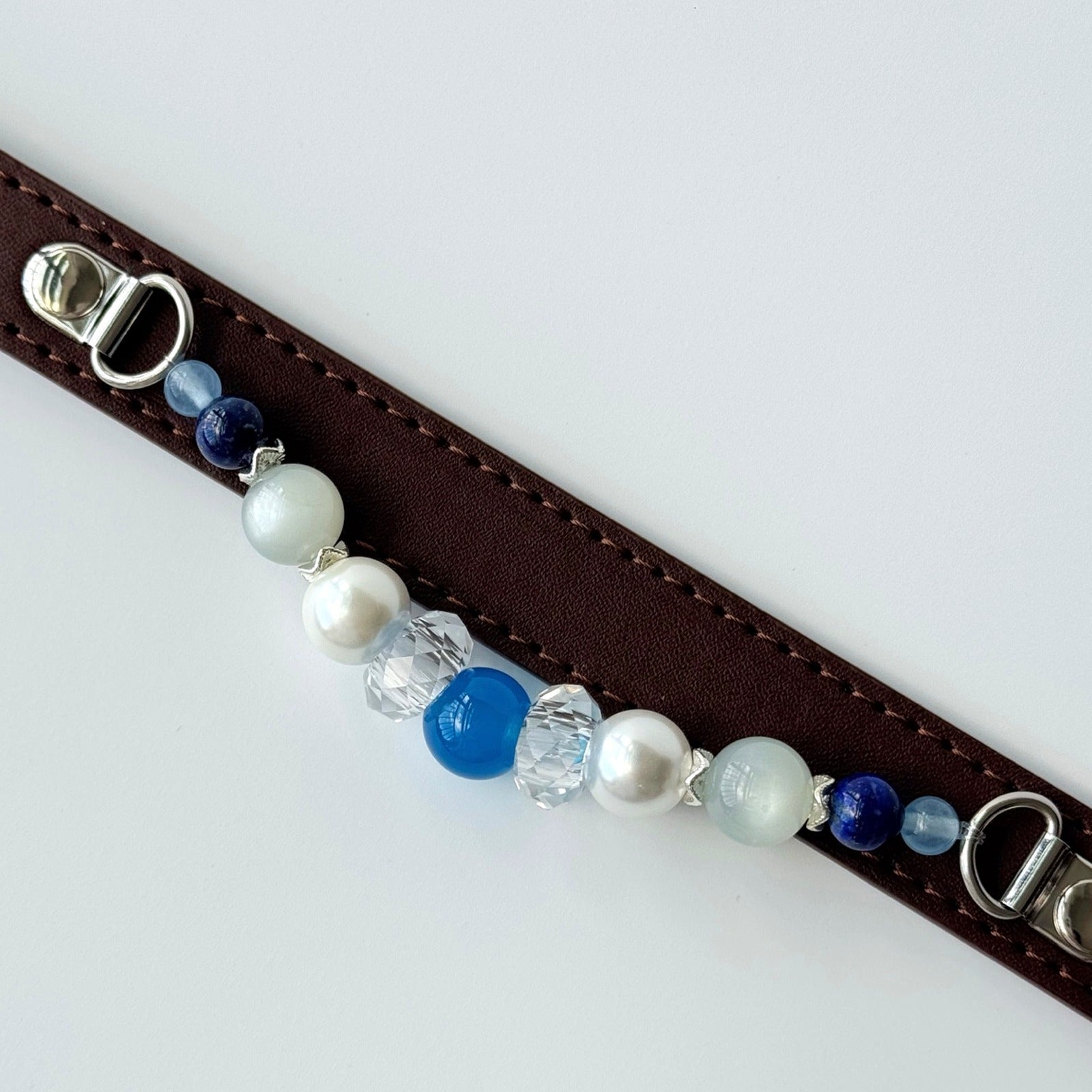 BARYON Lunar Tide Daily Ritual Collar leather hardware and stone detail