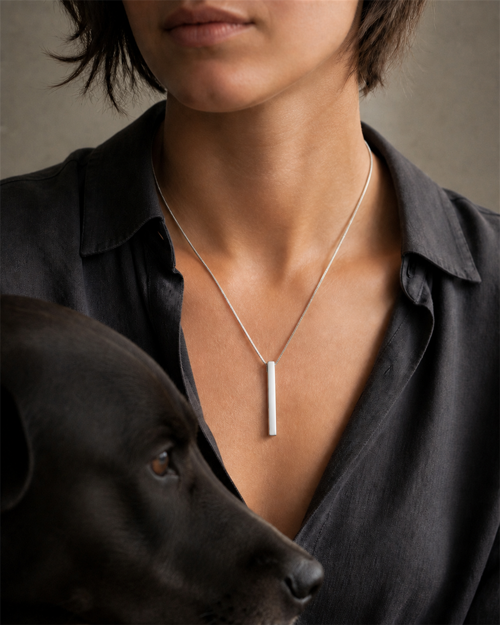 Names We Carry pendant worn scale