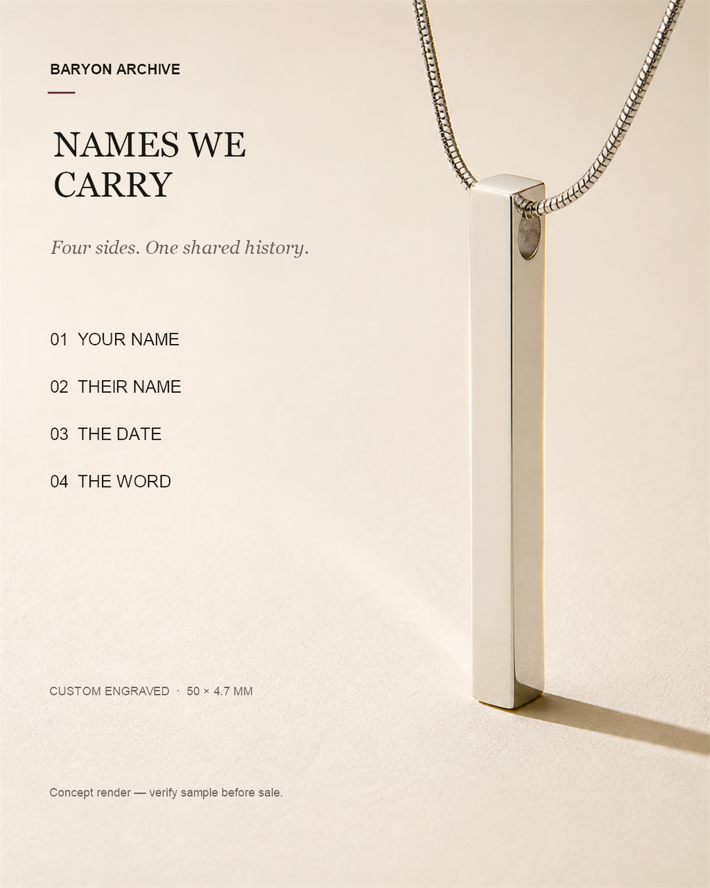 Names We Carry four-side personalization guide