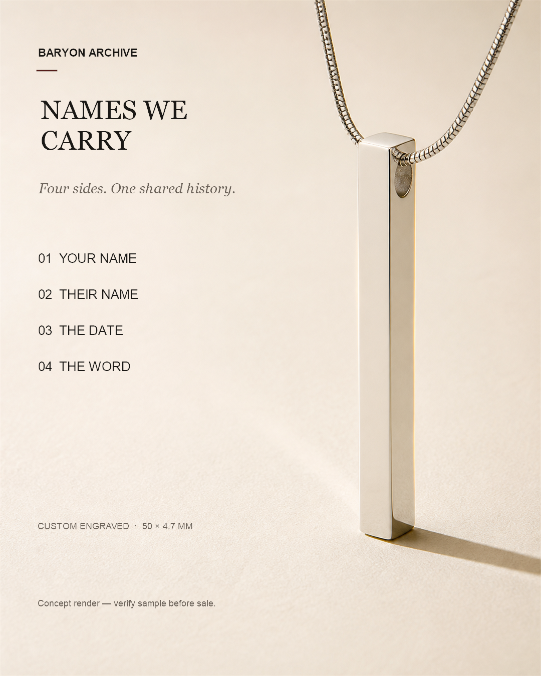 Names We Carry four-side personalization guide