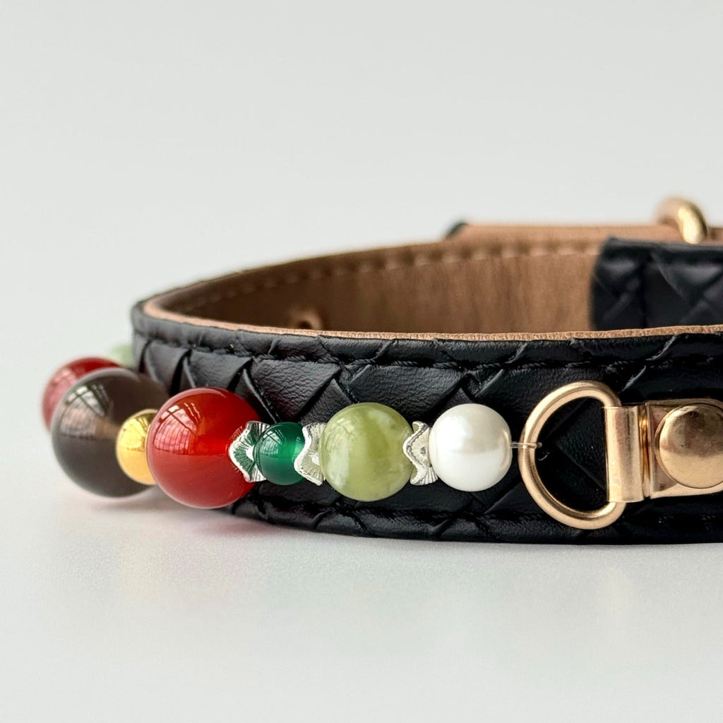 BARYON Noir Orchard Daily Ritual Collar leather hardware and stone detail