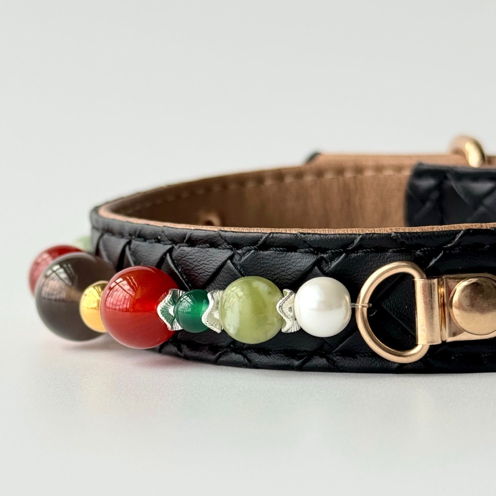 BARYON Noir Orchard Daily Ritual Collar leather hardware and stone detail